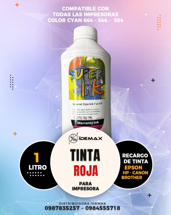 TINTA ROJA SUPERINK 1 LITRO