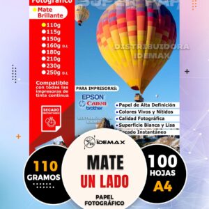 Papel Fotográfico Mate A4 110gr