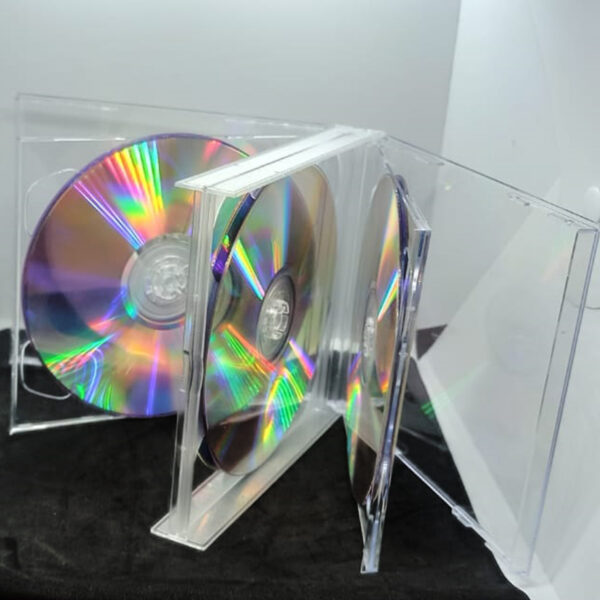 CAJA ACRILICA 24 MM 6 DISCOS TRANSPARENTES